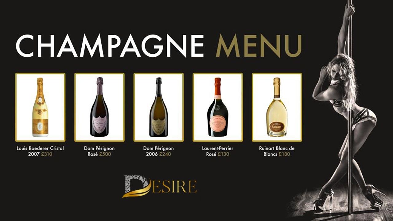 champagne menu club desire